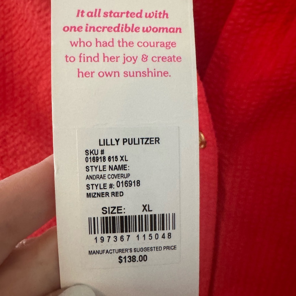 Lilly Pulitzer Red Textured Andrae Coverup